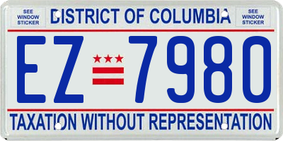 DC license plate EZ7980