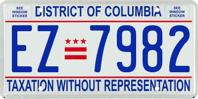 DC license plate EZ7982