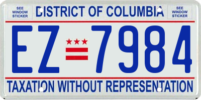 DC license plate EZ7984