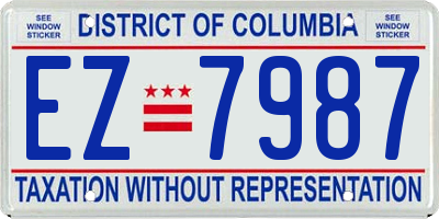 DC license plate EZ7987