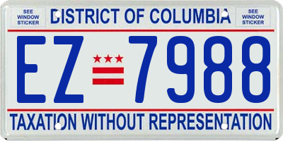 DC license plate EZ7988