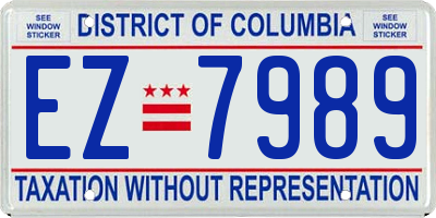 DC license plate EZ7989