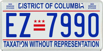 DC license plate EZ7990