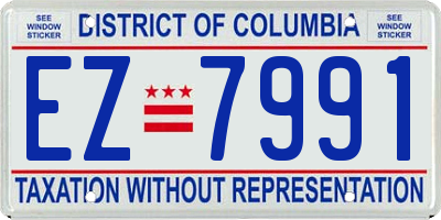 DC license plate EZ7991