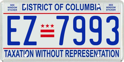 DC license plate EZ7993