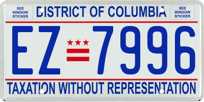 DC license plate EZ7996