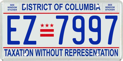 DC license plate EZ7997