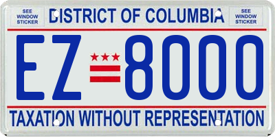 DC license plate EZ8000