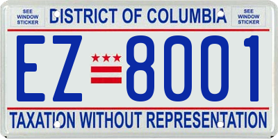 DC license plate EZ8001