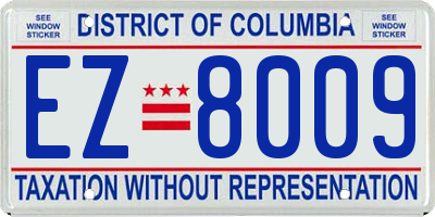 DC license plate EZ8009