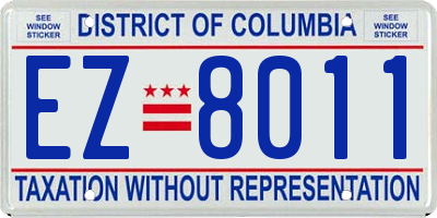 DC license plate EZ8011