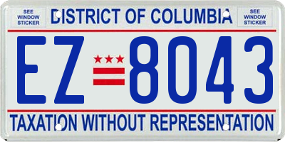 DC license plate EZ8043