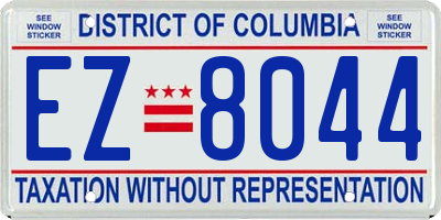 DC license plate EZ8044