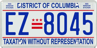 DC license plate EZ8045