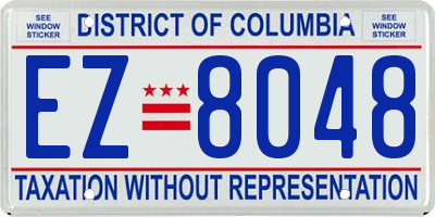 DC license plate EZ8048