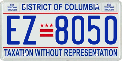 DC license plate EZ8050