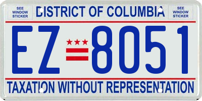 DC license plate EZ8051