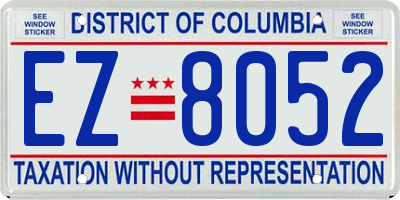 DC license plate EZ8052