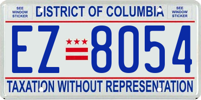 DC license plate EZ8054