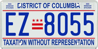 DC license plate EZ8055