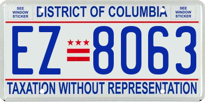 DC license plate EZ8063