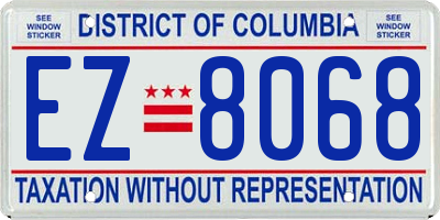 DC license plate EZ8068