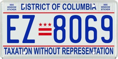 DC license plate EZ8069