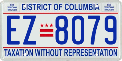 DC license plate EZ8079