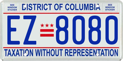 DC license plate EZ8080