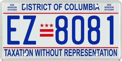 DC license plate EZ8081