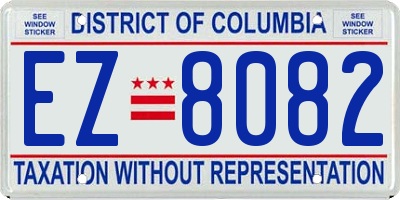 DC license plate EZ8082