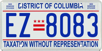 DC license plate EZ8083