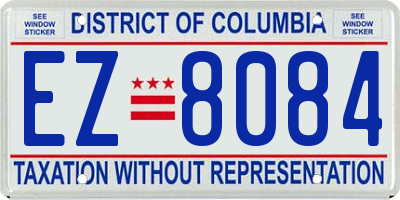 DC license plate EZ8084