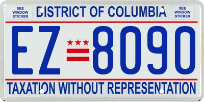 DC license plate EZ8090