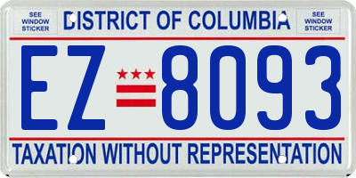 DC license plate EZ8093