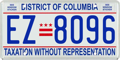 DC license plate EZ8096