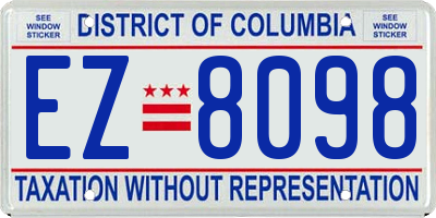 DC license plate EZ8098