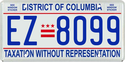 DC license plate EZ8099