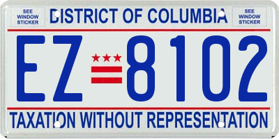 DC license plate EZ8102