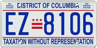 DC license plate EZ8106