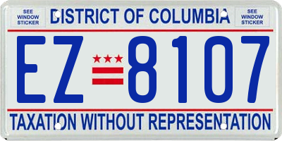 DC license plate EZ8107