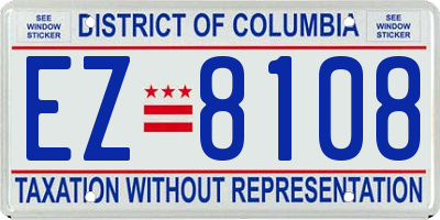 DC license plate EZ8108