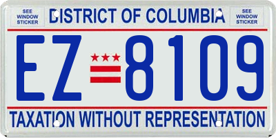 DC license plate EZ8109