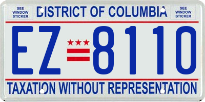 DC license plate EZ8110