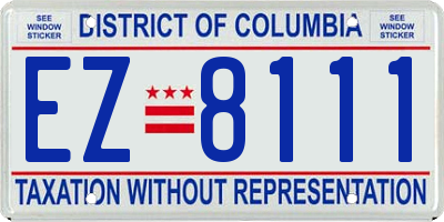 DC license plate EZ8111