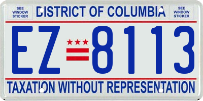 DC license plate EZ8113