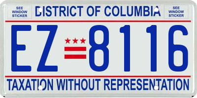 DC license plate EZ8116