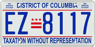 DC license plate EZ8117