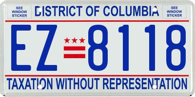 DC license plate EZ8118