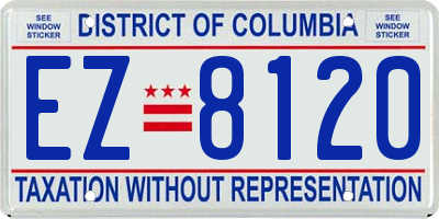 DC license plate EZ8120